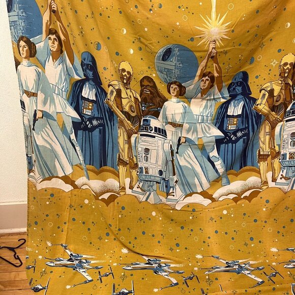 Vintage 1977 Star Wars "A New Hope" Sheet Fabric Twin Size Sears - Picture 5 of 9